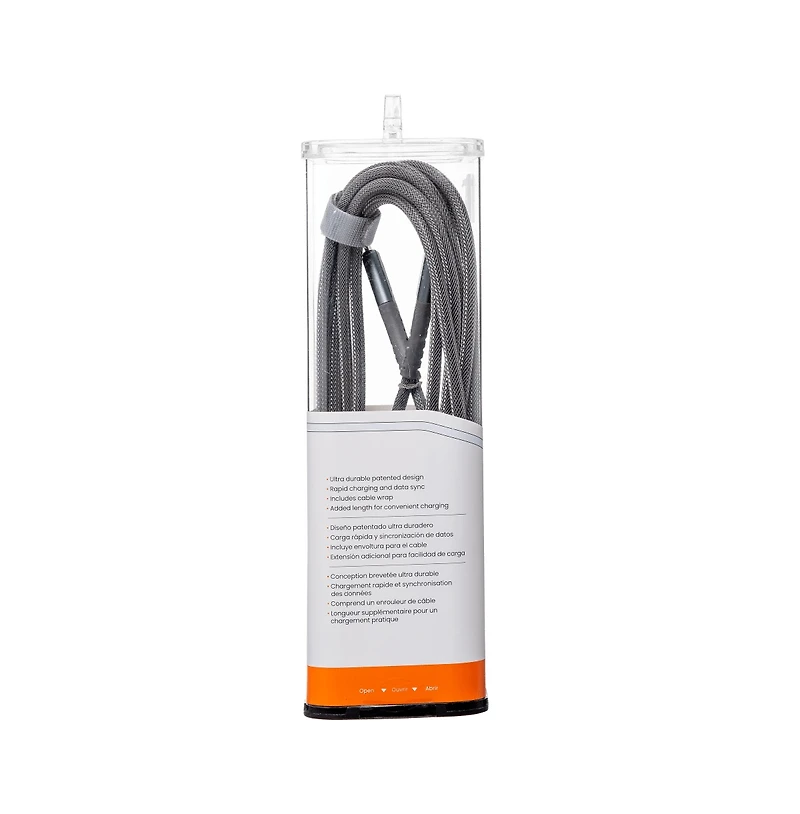 Ventev Alloy Usb C to Apple Lightning High Speed Ultradurable 10 Foot Cable-Gray