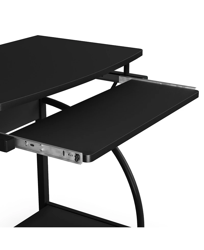 Mecale 27.5 Inch Laptop Table Computer Desk for Small Spaces with Pull-out Keyboard Tray
