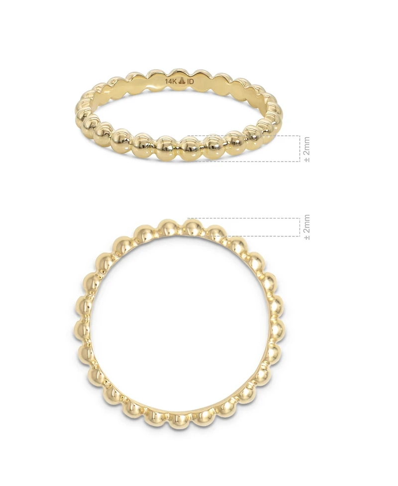 Devata Bead Ring in 14K Gold, Size 9, approx. 2.1 grams.