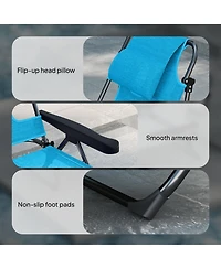 Outsunny Folding Lounge Chair w/ Reclining Back, ning Chair, Light