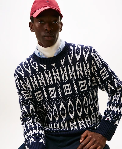 Tommy Hilfiger Men's Fair Isle Crewneck Long Sleeve Sweater