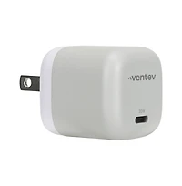 Ventev 30W Ultrafast Usb C Mini GaN Wall Charger and Usb C to Usb C Cable-White
