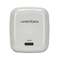 Ventev 45W Ultrafast Usb C Universal GaN Mini Wall Charger and 240W Usb C to Usb C Cable-White