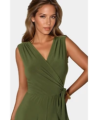 Bebe Women's Jersey Wrap Tie Jumpsuit