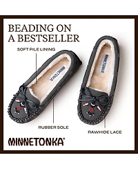 Minnetonka Women's Cally Thunderbird Animikii Suede Beaded Slippers