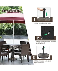 Gymax 22 lbs Round Resin Patio Umbrella Base Stand Holder w/ Adjustable Knob