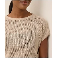 Pact Beachside Crochet Knit Short Sleeve Top