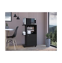 Slickblue Contemporary Rolling Kitchen Cart with Storage Shelves and Locking Wheels