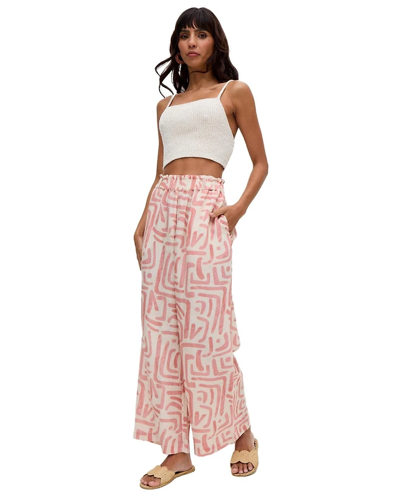 Raffya Women's Pop Front Tie Warhol Print Pants
