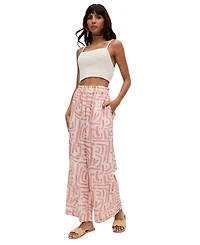 Raffya Women's Pop Front Tie Warhol Print Pants