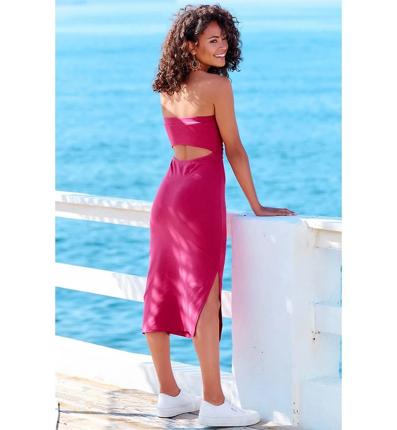 Lascana Women's Strapless Back Cutout Dress