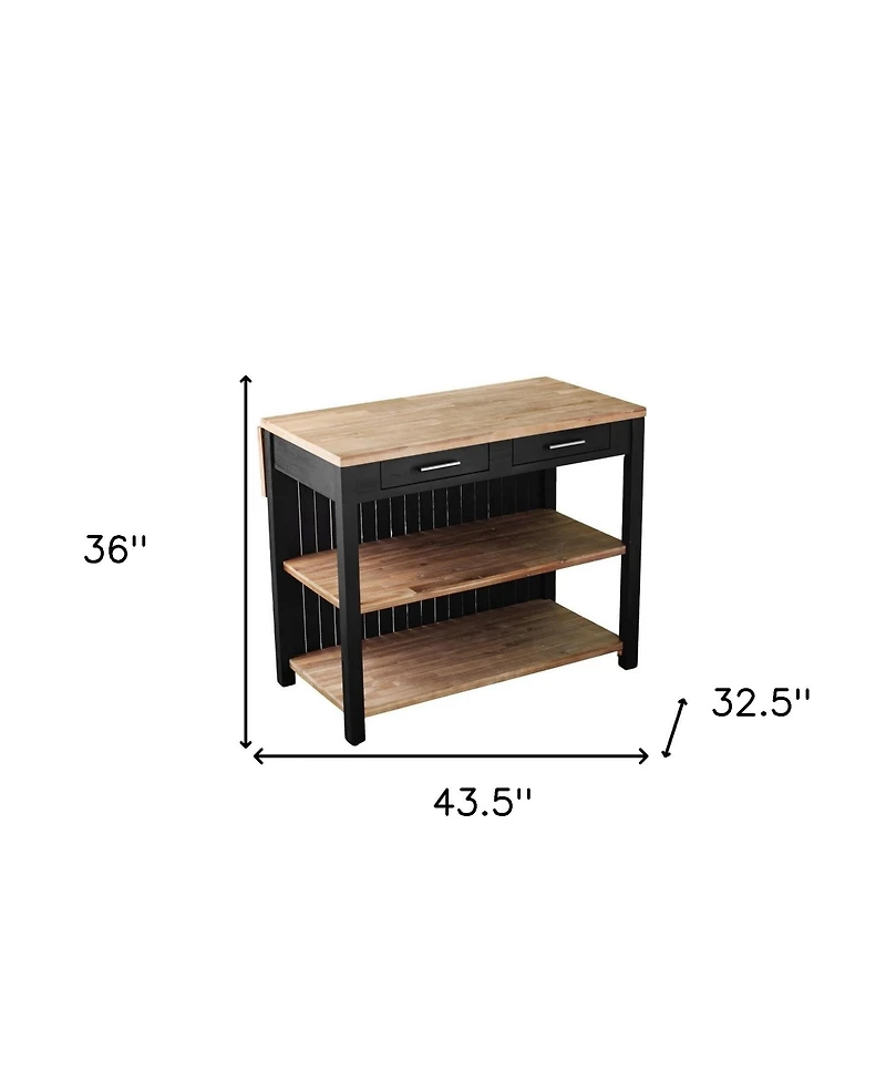 Slickblue Kitchen Island with Storage Cabinet, Open Shelves, and Drawer for Extra Counter Space