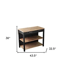 Slickblue Kitchen Island with Storage Cabinet, Open Shelves, and Drawer for Extra Counter Space