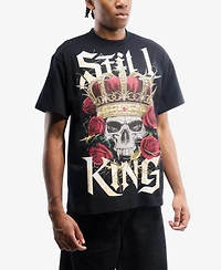 Heads Or Tails Men's Oversized Rhinestone Graphic T-Shirt