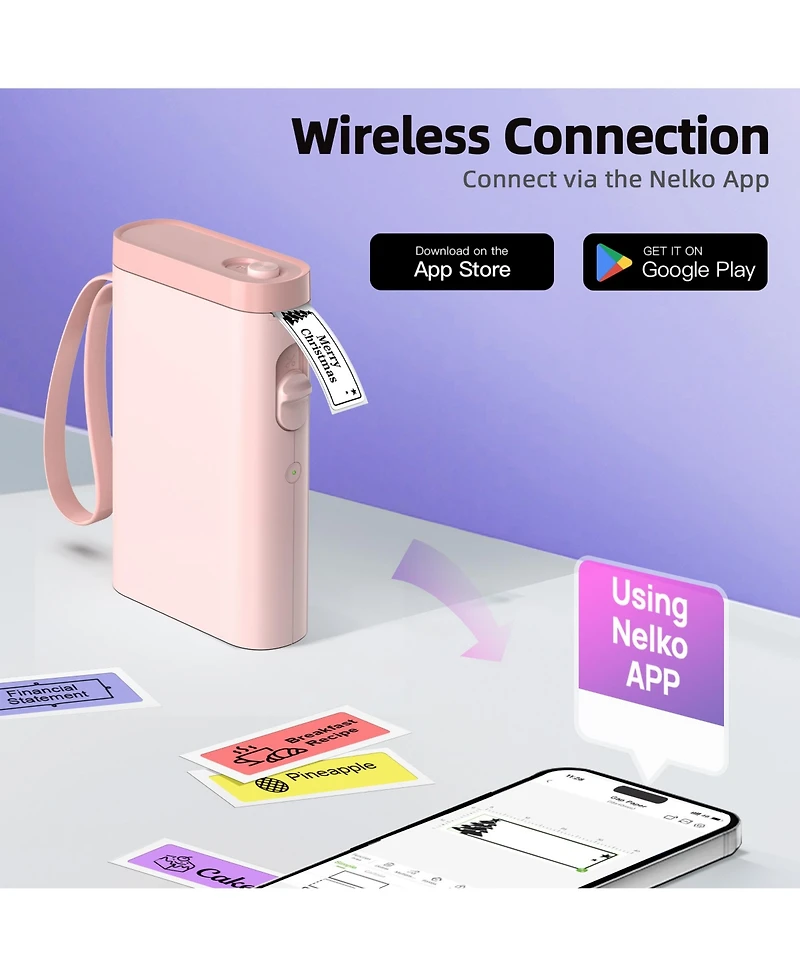 Polono Label Maker Machine with Tape, P21-a Bluetooth Label Printer, Wireless Mini Label Makers with Multiple Templates for Organizing, Office, Home