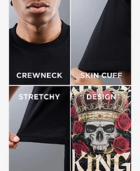 Heads Or Tails Men's Oversized Rhinestone Graphic T-Shirt
