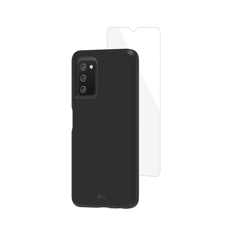 Case-Mate Protection Pack Tough Case and Glass Screen Protector for Samsung Galaxy A03s-Black