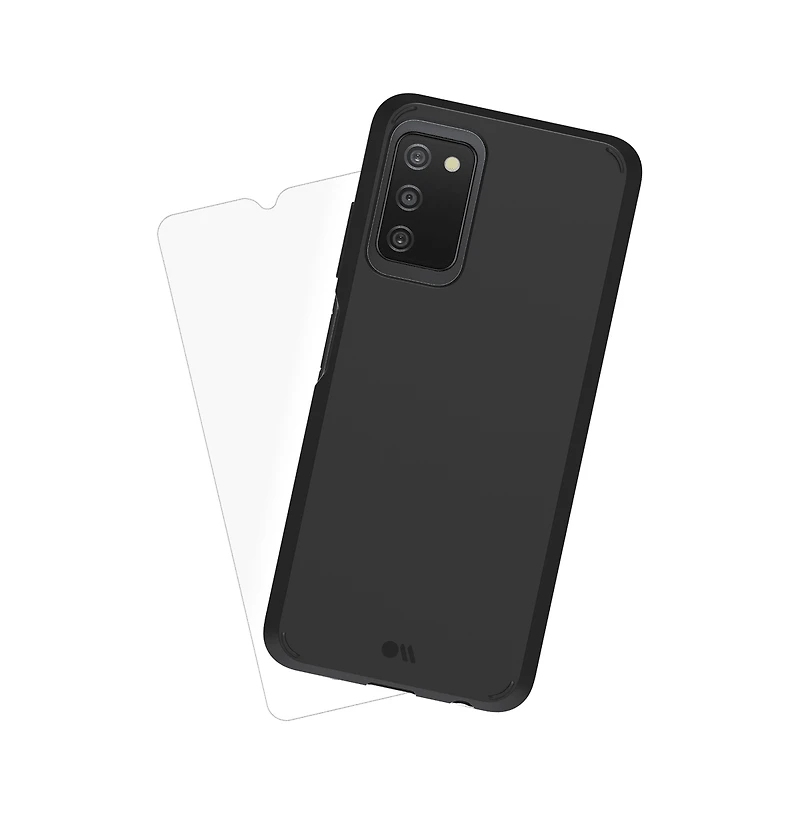 Case-Mate Protection Pack Tough Case and Glass Screen Protector for Samsung Galaxy A03s-Black