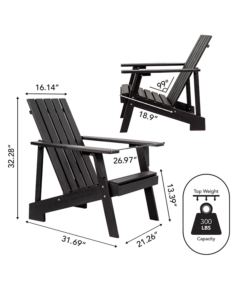 Irving Outdoor Patio Modern Acacia Wood Adirondack Chair