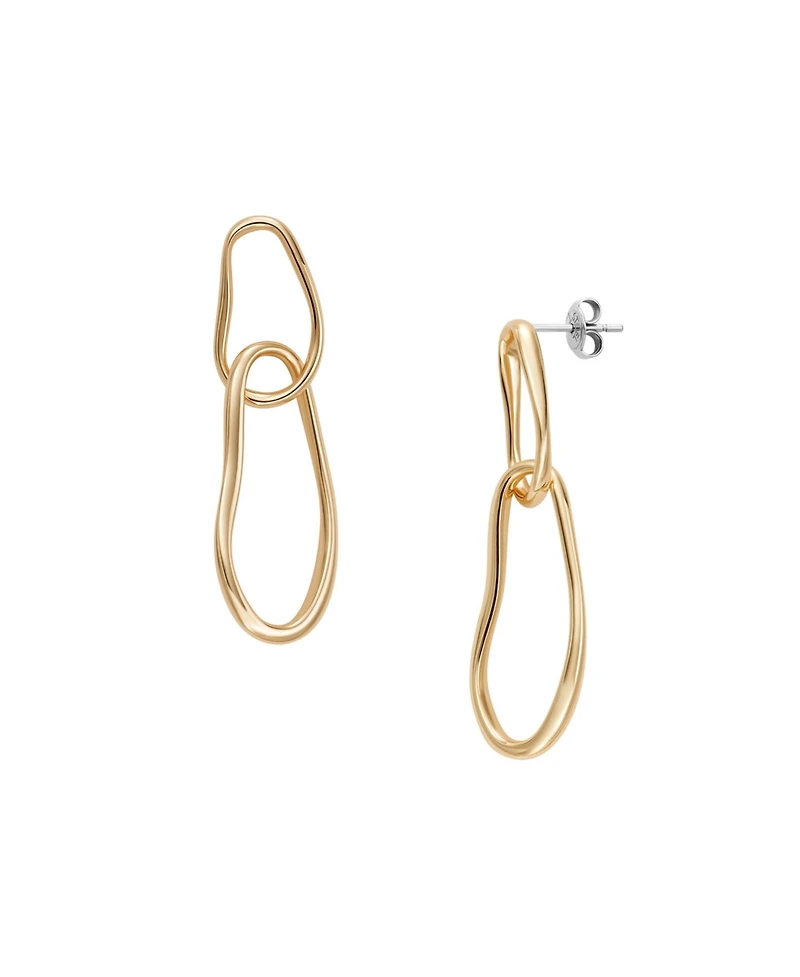 Skagen Women's Anja Pebbles Gold Brass Drop Earrings