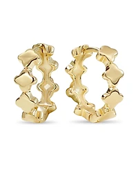 Devata Clover Hoop Earrings in 14K Gold, approx. 2.7 grams