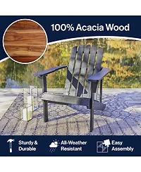 Jonathan Y Westport Outdoor Patio Traditional Acacia Wood Adirondack Chair