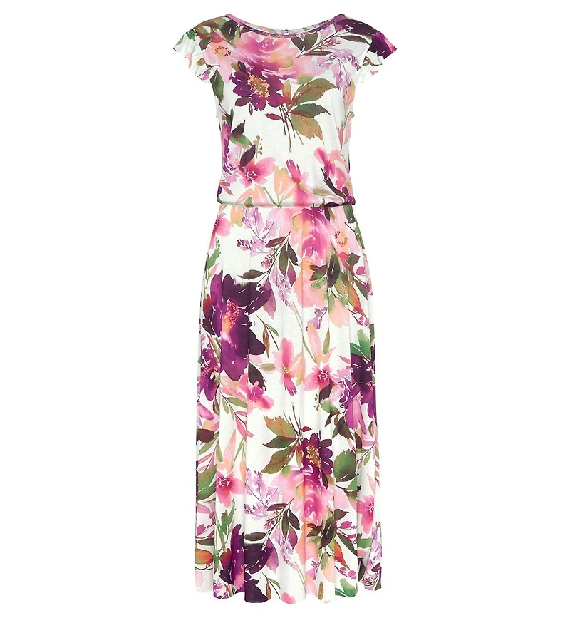 Lascana Women's A-Line Flutter Sleeve Romantic Dress