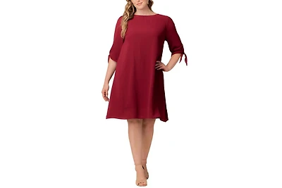 Kiyonna Plus Manhattan Shift Dress with Tie Sleeves