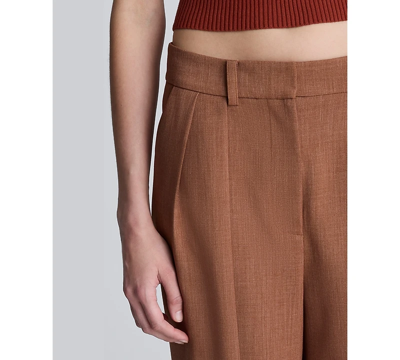 Kenneth Cole Women's High Rise Double Pleat Ankle Pants
