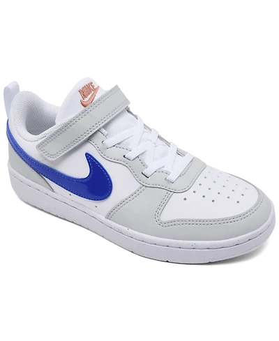 Nike Little Kids Court Borough Low Recraft Fastening Strap Casual Sneakers from Finish Line