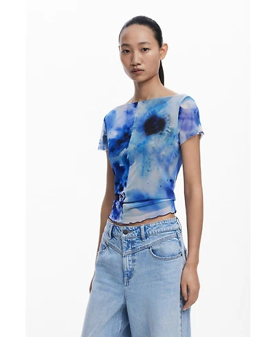 Desigual Women's Ribbed tulle T-shirt