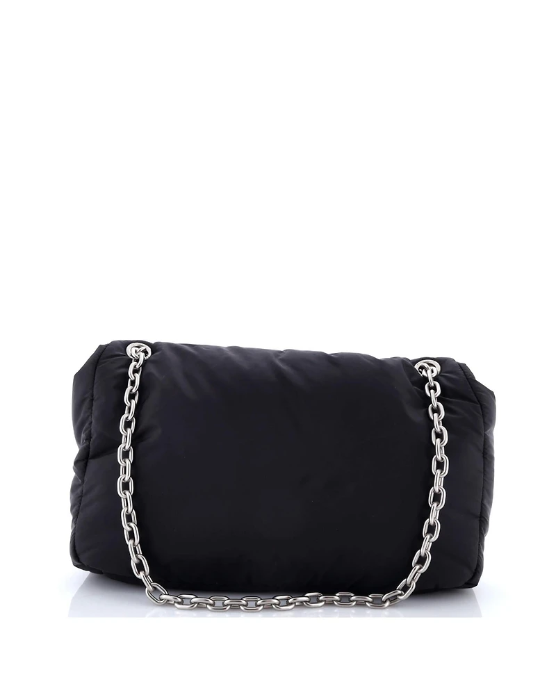 Pre-Owned Balenciaga Medium Monaco Chain Flap Shoulder Bag Nylon