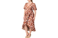 Kiyonna Plus Alexandra Ruffle Faux Wrap Gown