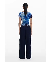 Desigual Women's Straight plain tailor trousers