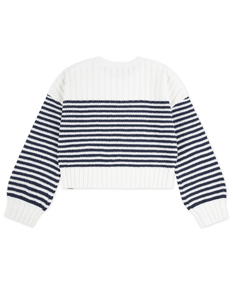 abercrombie kids Girls Striped Crewneck Sweater