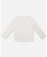 Deux par Girl Cotton T-Shirt Off White with Llama