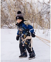 Deux par Boy One-Piece Play Snowsuit Black Dinosaur Print - Child