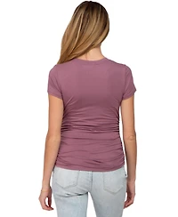 Pinkblush Maternity Dark Mauve Basic Short Sleeve Fitted Top