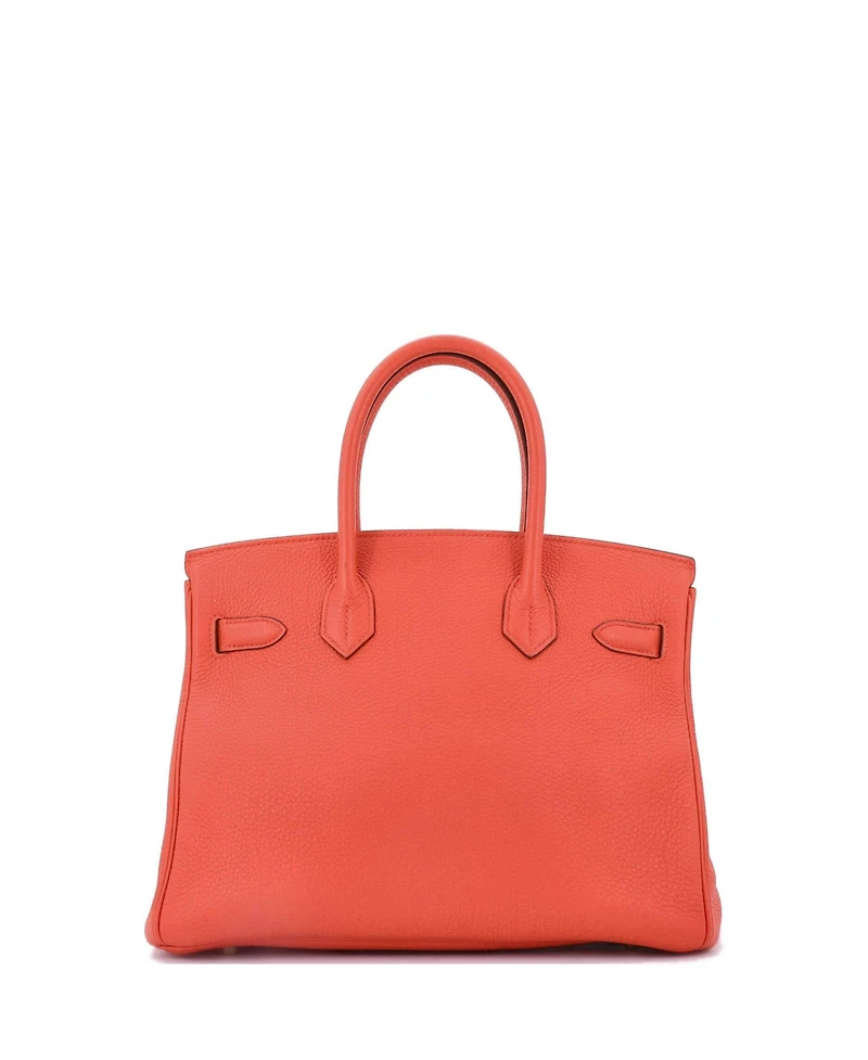 Pre-Owned Hermes Birkin 30 Handbag Orange Togo with Gold Hardware