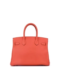 Pre-Owned Hermes Birkin 30 Handbag Orange Togo with Gold Hardware