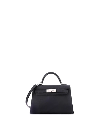 Pre-Owned Hermes Kelly Handbag Epsom with Palladium Hardware