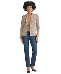 Jones New York Women's Faux Double Breasted Elbow Patch Jacket