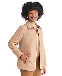 Jones New York Women's Quilted Snap Front Long Sleeve Jacket