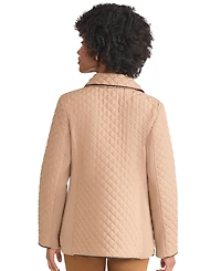 Jones New York Women's Quilted Snap Front Long Sleeve Jacket