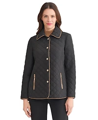 Jones New York Women's Quilted Snap Front Long Sleeve Jacket