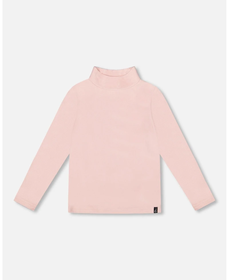 Deux par Toddler Girls Super Soft Ribbed Mock Neck Top Pink - Toddler|Child