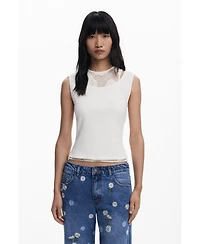 Desigual Women's Straight jeans with daisies
