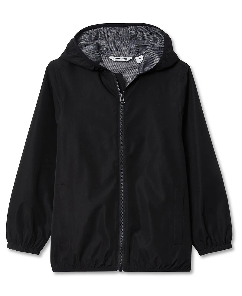 Lands' End Girls Waterproof Hooded Packable Rain Jacket