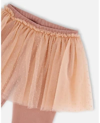 Deux par Toddler Girls Leggings with Tulle Skirt Dusty Pink - Toddler|Child