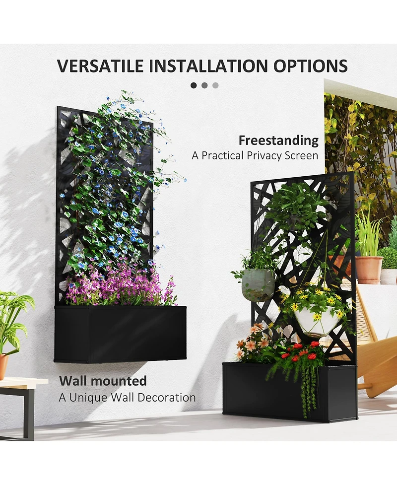 Outsunny Garden Box with Privacy Panel